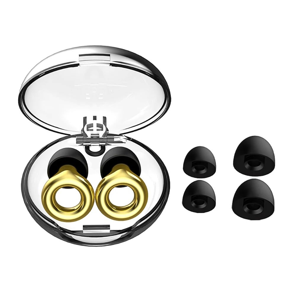 Reusable Noise Reducing Earplugs with Silicone Tips and Carrying Case Hearing Protection - Image 3