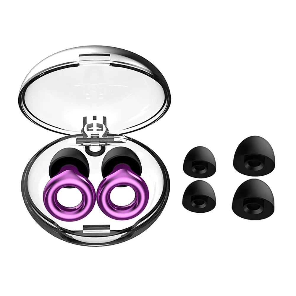 Reusable Noise Reducing Earplugs with Silicone Tips and Carrying Case Hearing Protection - Image 4