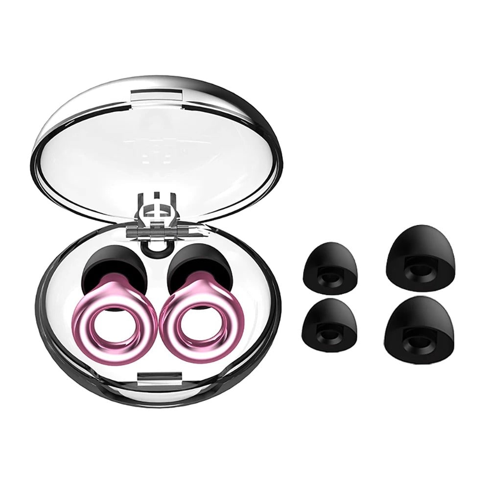 Reusable Noise Reducing Earplugs with Silicone Tips and Carrying Case Hearing Protection - Image 5