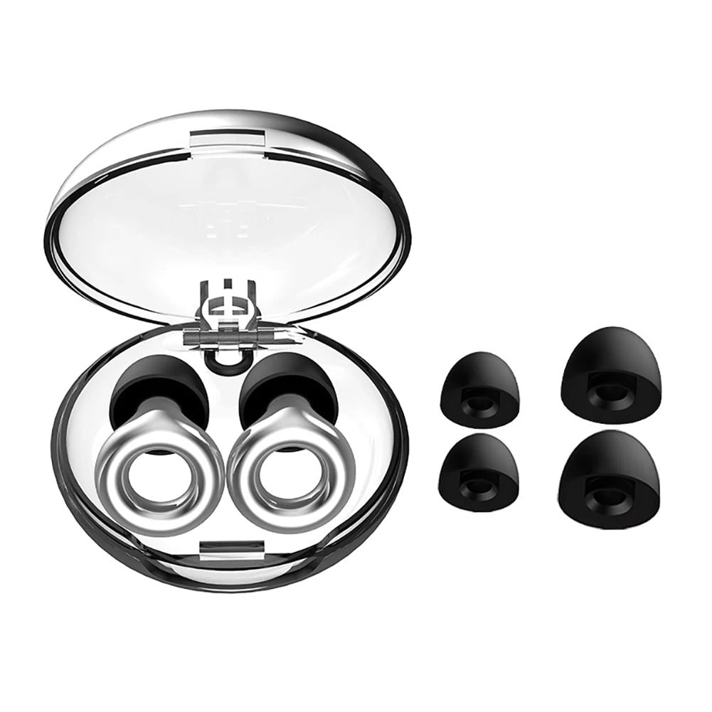 Reusable Noise Reducing Earplugs with Silicone Tips and Carrying Case Hearing Protection - Image 6