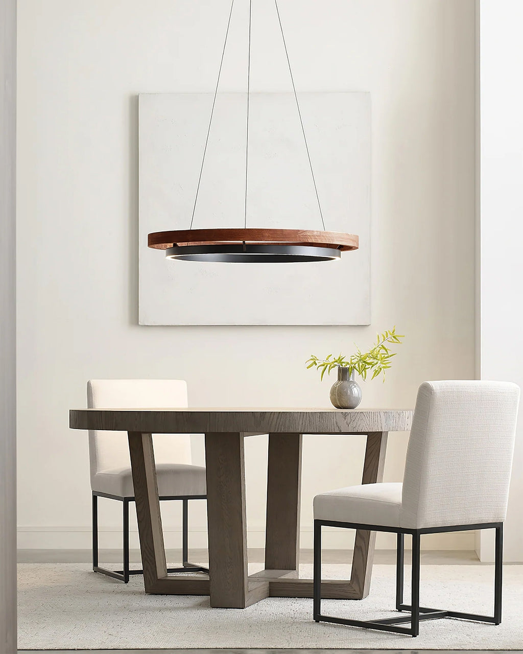 Modern Dual Ring LED Chandelier Adjustable Ceiling Light