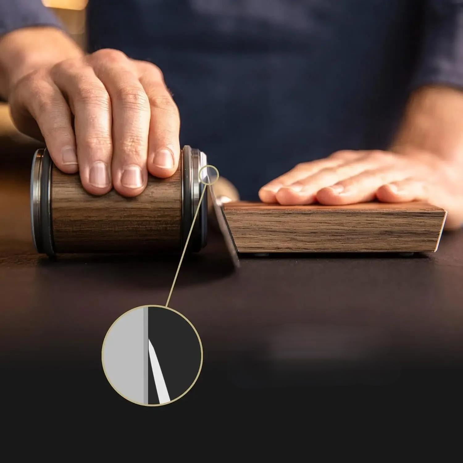 2-in-1 Rolling Knife Sharpener Dual-Angle Kitchen Blade Tool
