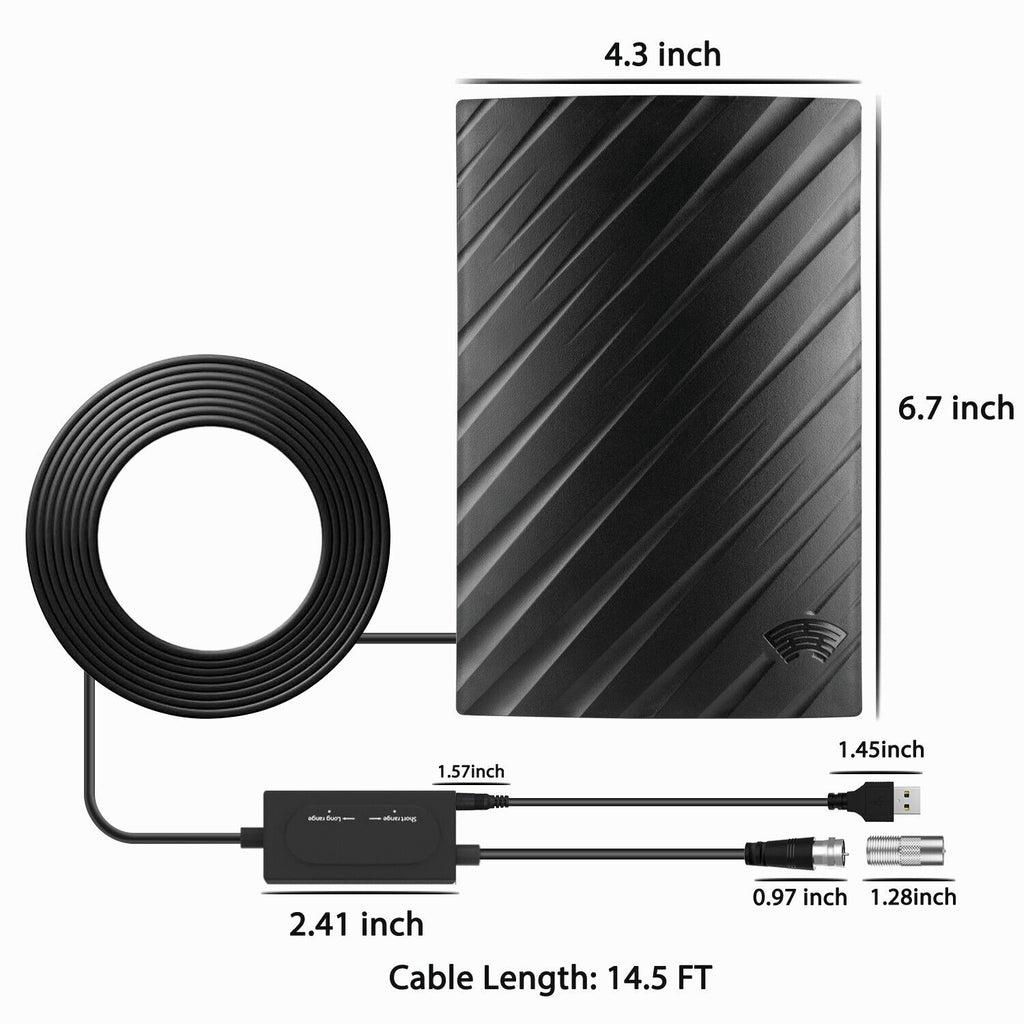 Amplified Indoor TV Antenna with Wide Signal Coverage