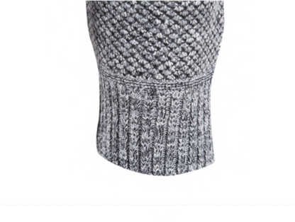 Men’s Stand-Up Collar Winter Jumper Vintage Thick Zip Style