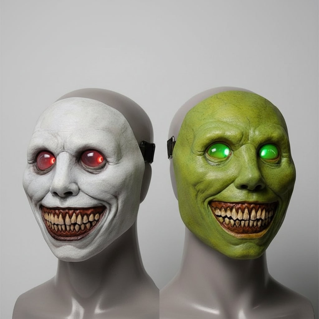 Scary Halloween Mask Creepy Latex Horror with LED and Adjustable Strap for Costume Party - Image 4