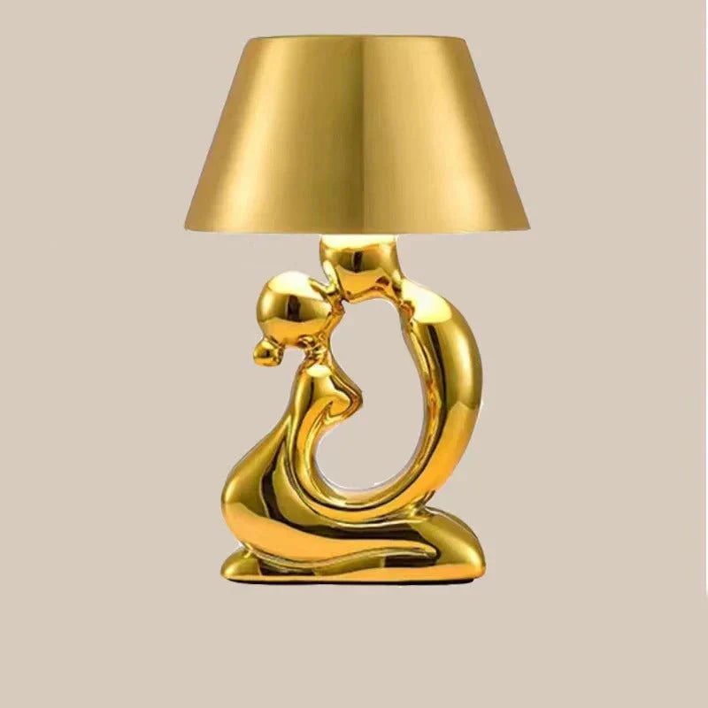 Sculpture Table Lamp Cordless Rechargeable with Modern Art Base and Ambient Lighting - Image 2