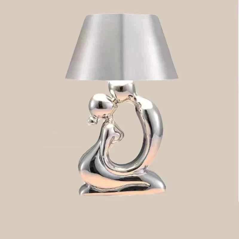 Sculpture Table Lamp Cordless Rechargeable with Modern Art Base and Ambient Lighting - Image 4