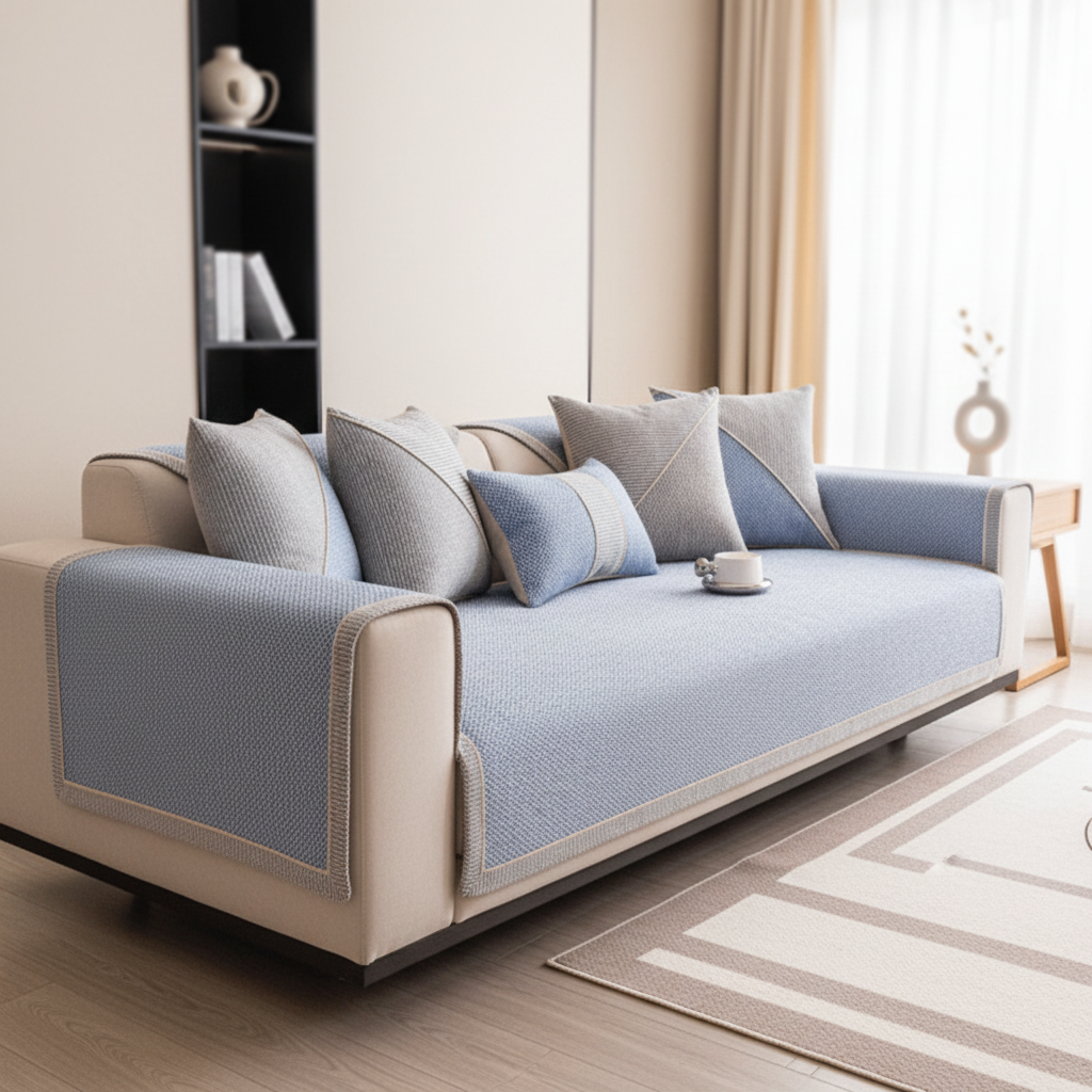 Sectional Couch Cover Sofa Throw Quilted Non Slip Modular Non-slip - Image 9