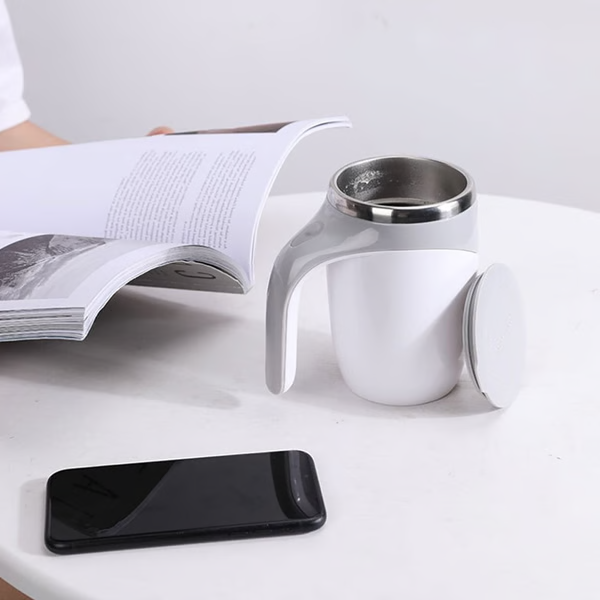 Self Stirring Coffee Cup and Mug with Automatic Magnetic Stirrer Stainless Steel Liner - Image 2