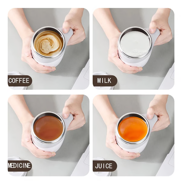 Self Stirring Coffee Cup and Mug with Automatic Magnetic Stirrer Stainless Steel Liner - Image 3