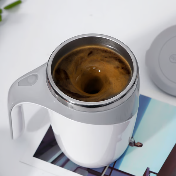 Self Stirring Coffee Cup and Mug with Automatic Magnetic Stirrer Stainless Steel Liner - Image 4