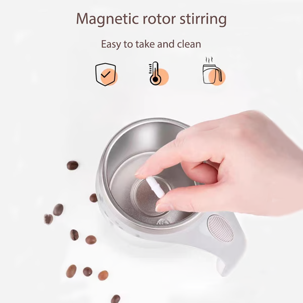 Self Stirring Coffee Cup and Mug with Automatic Magnetic Stirrer Stainless Steel Liner - Image 6