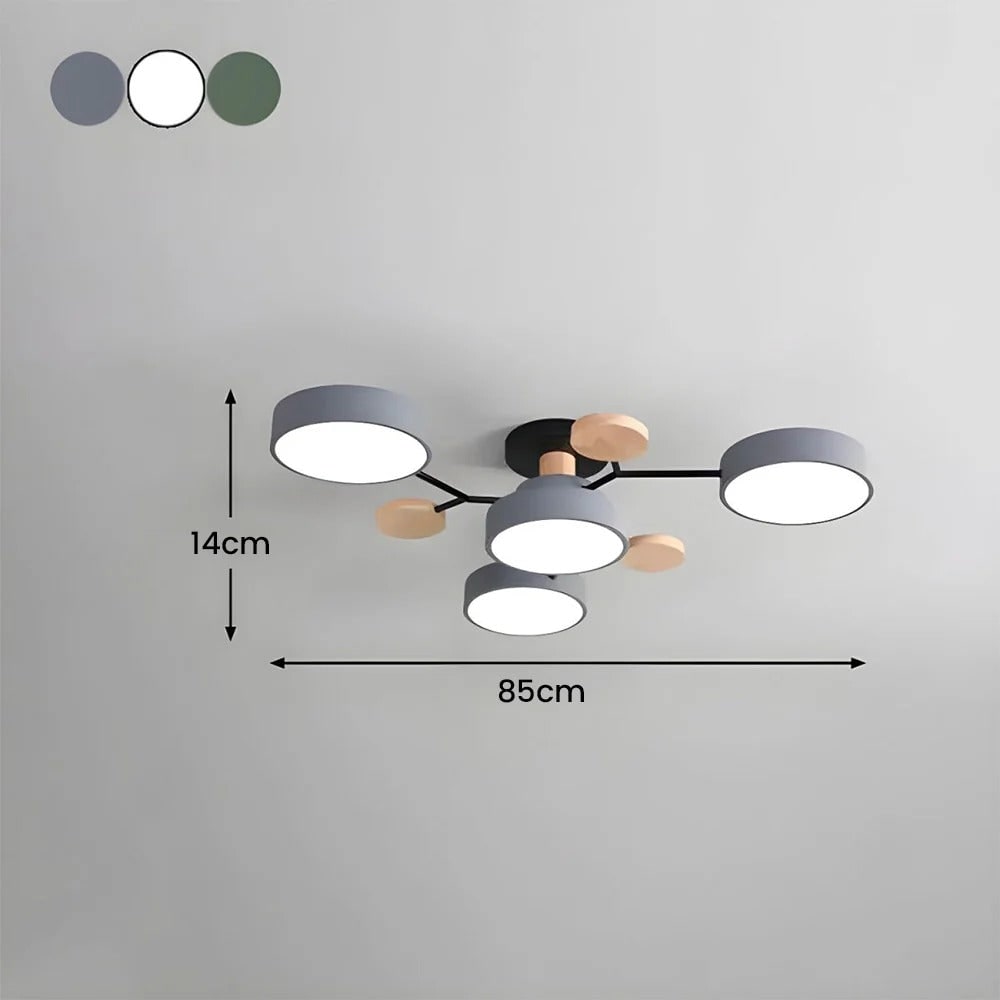 Semi Flush Ceiling Light Fixture with Modern Wood Accents for Bedroom Fan - Image 15