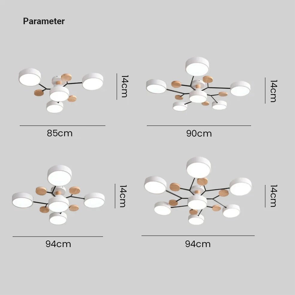 Semi Flush Ceiling Light Fixture with Modern Wood Accents for Bedroom Fan - Image 26