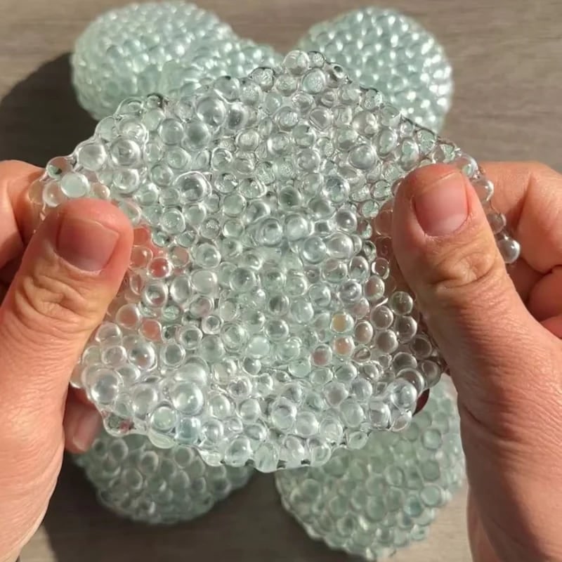 Sensory Stress Ball Squishy Dumpling Fidget Toy with Gel Beads and Textured Surface - Image 3