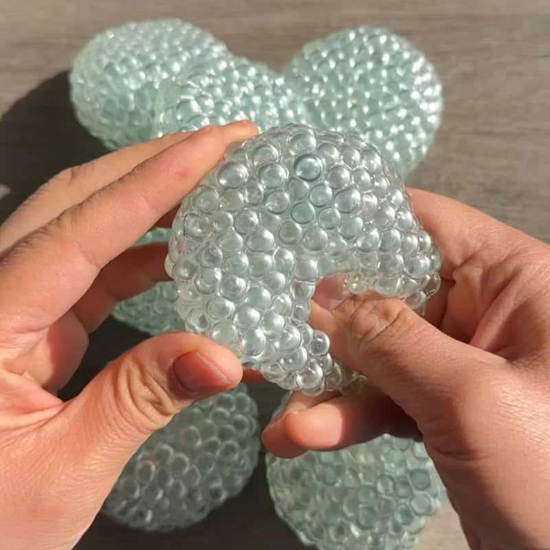 Sensory Stress Ball Squishy Dumpling Fidget Toy with Gel Beads and Textured Surface - Image 4
