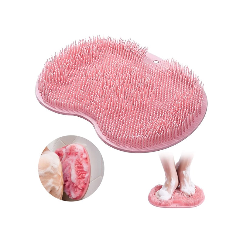 Shower Foot Scrubber and Brush with Silicone Bristles and Suction Cups for Floor Cleaner - Image 1