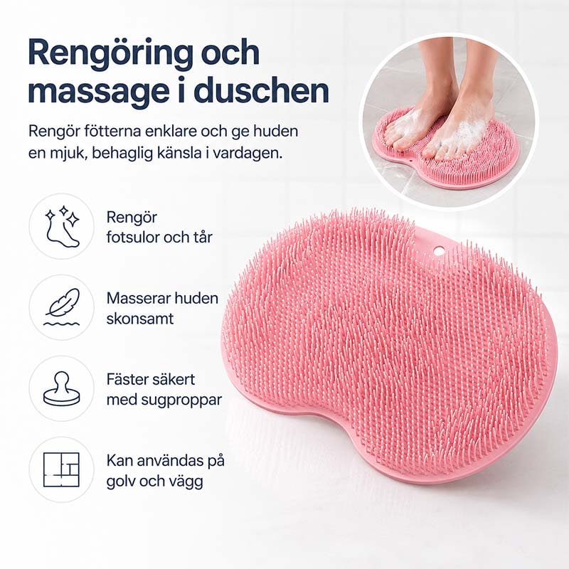 Shower Foot Scrubber and Brush with Silicone Bristles and Suction Cups for Floor Cleaner - Image 2