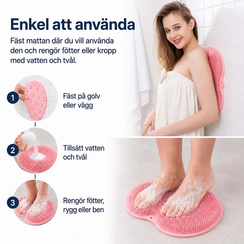 Shower Foot Scrubber and Brush with Silicone Bristles and Suction Cups for Floor Cleaner - Image 4