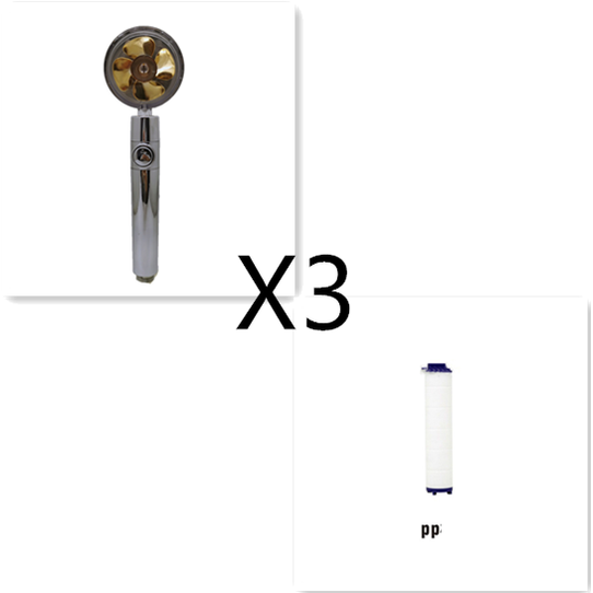 Shower Head with Hard Water Filter High Pressure Propeller Fan and Pause Button Kdf 55 - Image 91
