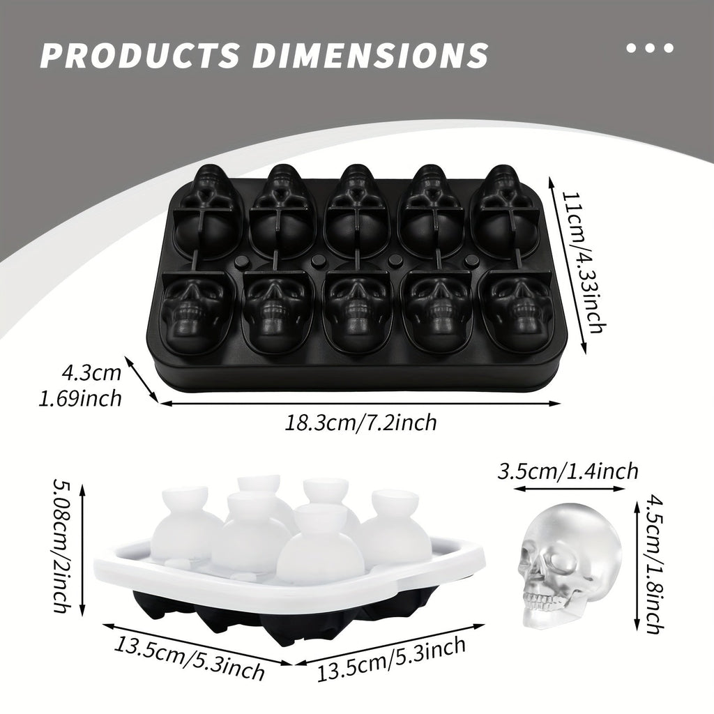 Silicone Skull Ice Cube Maker Tray with Large Reusable Mold for Drinks and Whiskey Ball - Image 4
