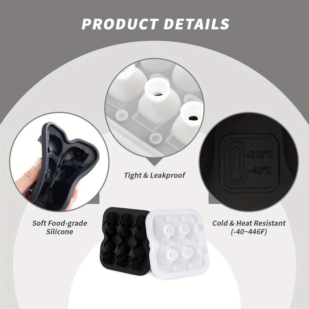 Silicone Skull Ice Cube Maker Tray with Large Reusable Mold for Drinks and Whiskey Ball - Image 8