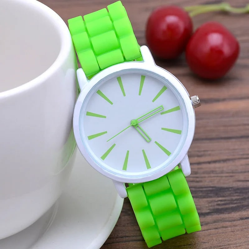 Silicone Watch Bands Strap with Rubber Replacement and Minimalist Dial - Image 2