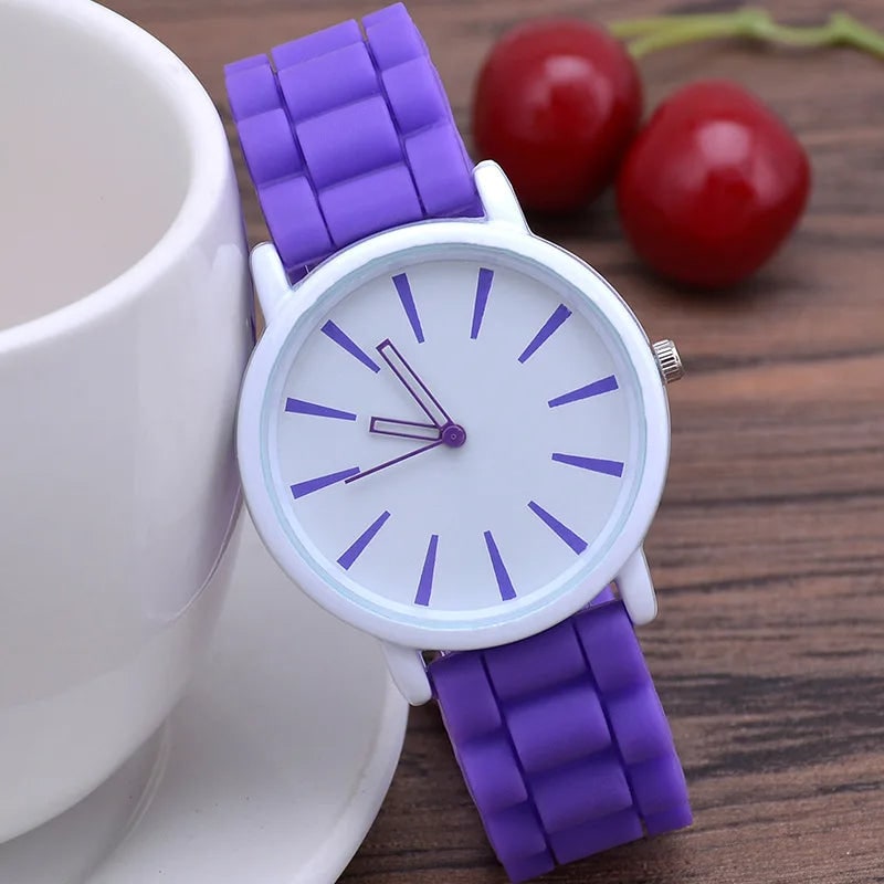 Silicone Watch Bands Strap with Rubber Replacement and Minimalist Dial - Image 3