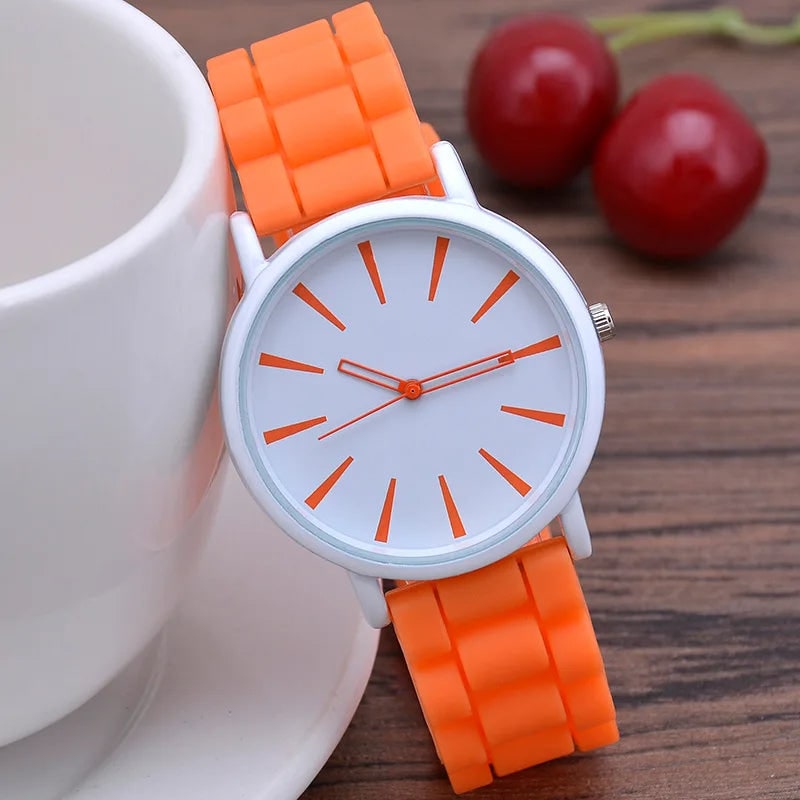 Silicone Watch Bands Strap with Rubber Replacement and Minimalist Dial - Image 4