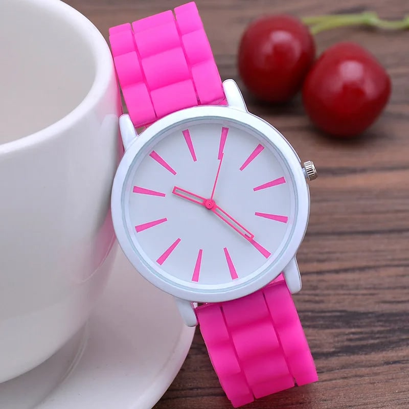 Silicone Watch Bands Strap with Rubber Replacement and Minimalist Dial - Image 5