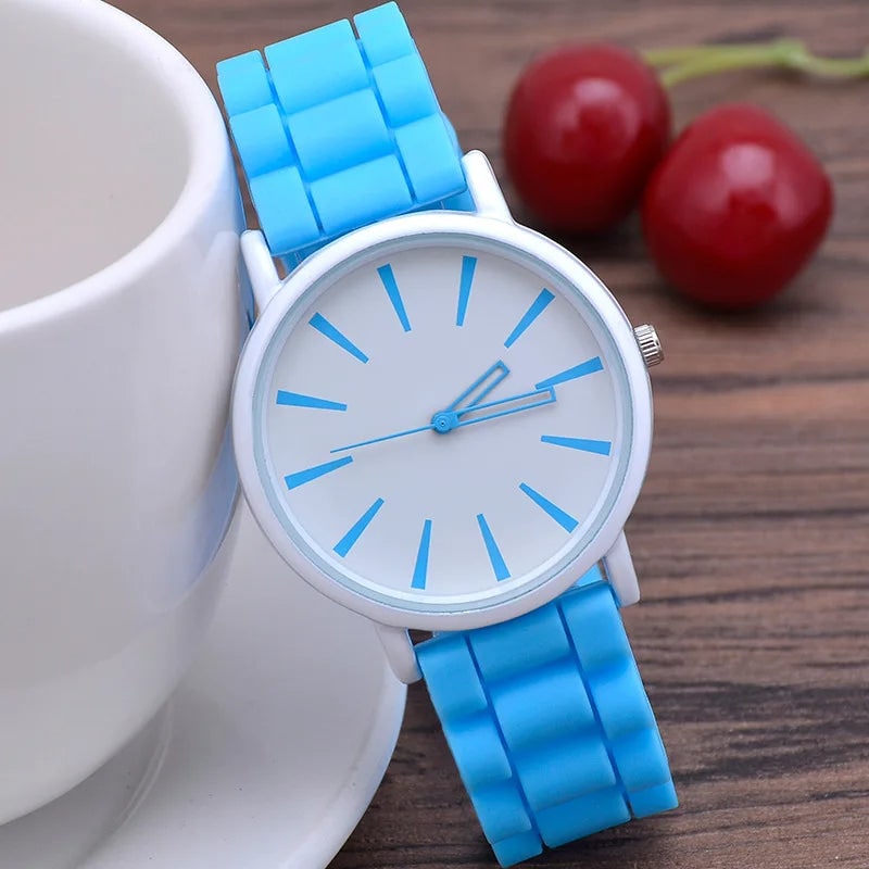 Silicone Watch Bands Strap with Rubber Replacement and Minimalist Dial - Image 6
