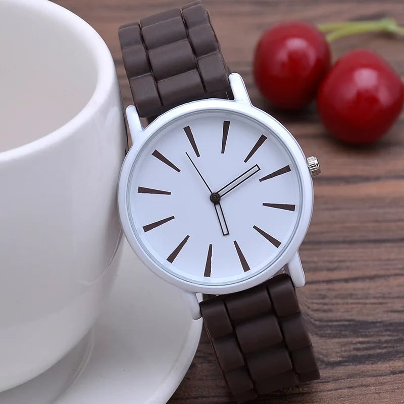 Silicone Watch Bands Strap with Rubber Replacement and Minimalist Dial - Image 7