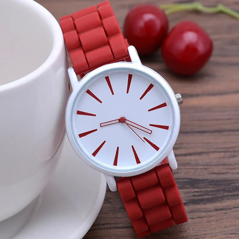 Silicone Watch Bands Strap with Rubber Replacement and Minimalist Dial - Image 8
