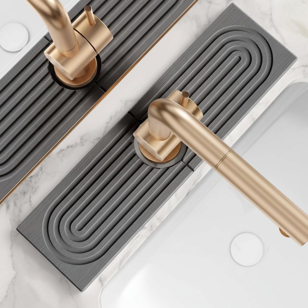 Sink Splash Guard with Diatomaceous Earth Faucet Mat and Quick-Drying Stone Finish - Image 1