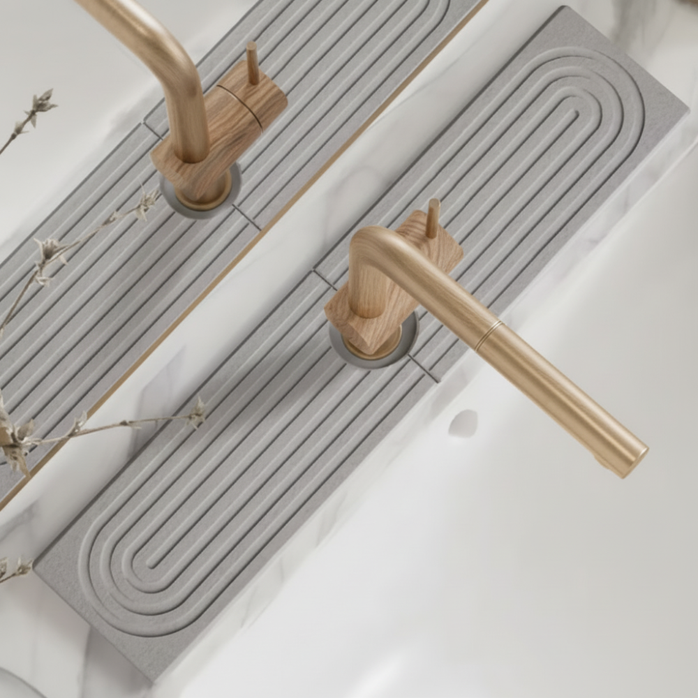 Sink Splash Guard with Diatomaceous Earth Faucet Mat and Quick-Drying Stone Finish - Image 2