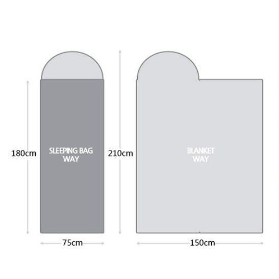 Sleeping Bag Nap Sack with Hood and Two-Way Zipper for Camping Travel Ultralight Quilt - Image 1