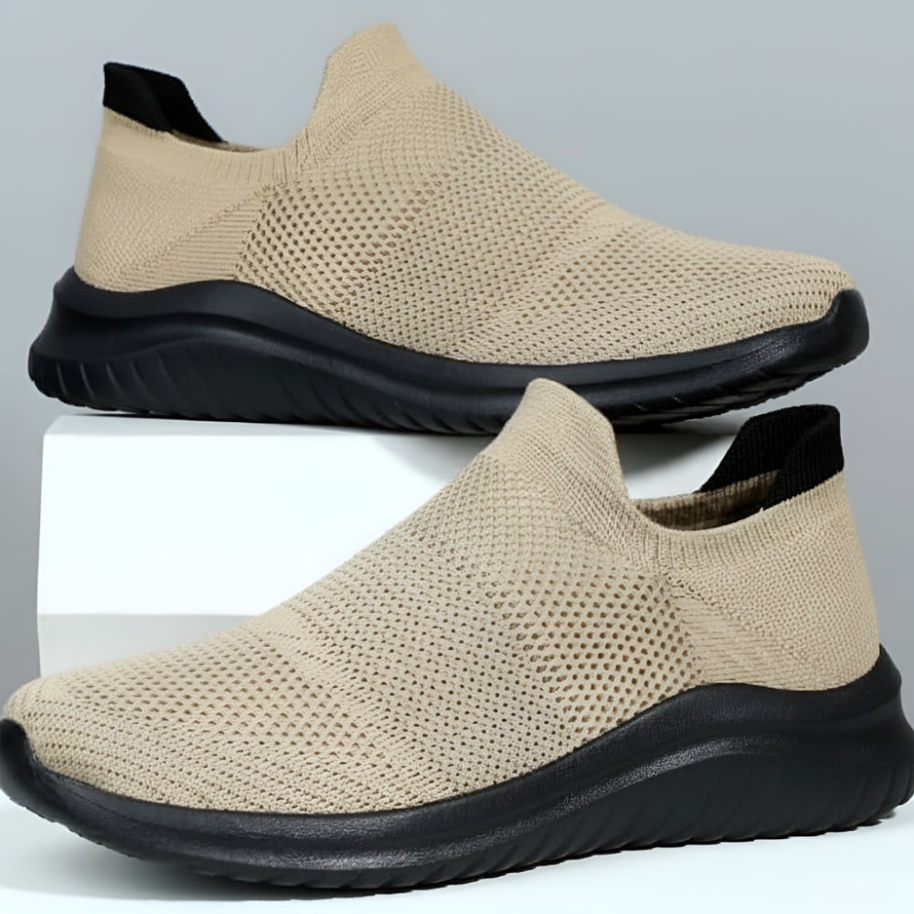 Slip on Sneakers Women Mesh Cushioned Breathable Knit Walking Shoes - Image 1