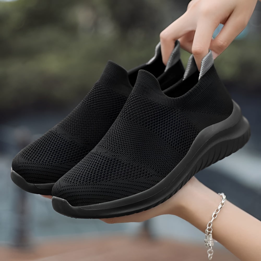 Slip on Sneakers Women Mesh Cushioned Breathable Knit Walking Shoes - Image 2