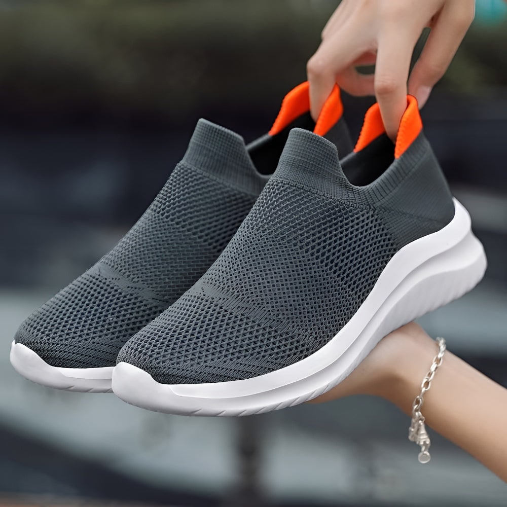 Slip on Sneakers Women Mesh Cushioned Breathable Knit Walking Shoes - Image 4
