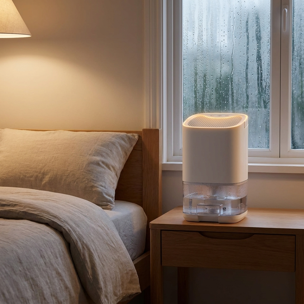 Small Dehumidifier for Bedroom and Room with 1000ml Tank Night Light and Air Purifier - Image 3
