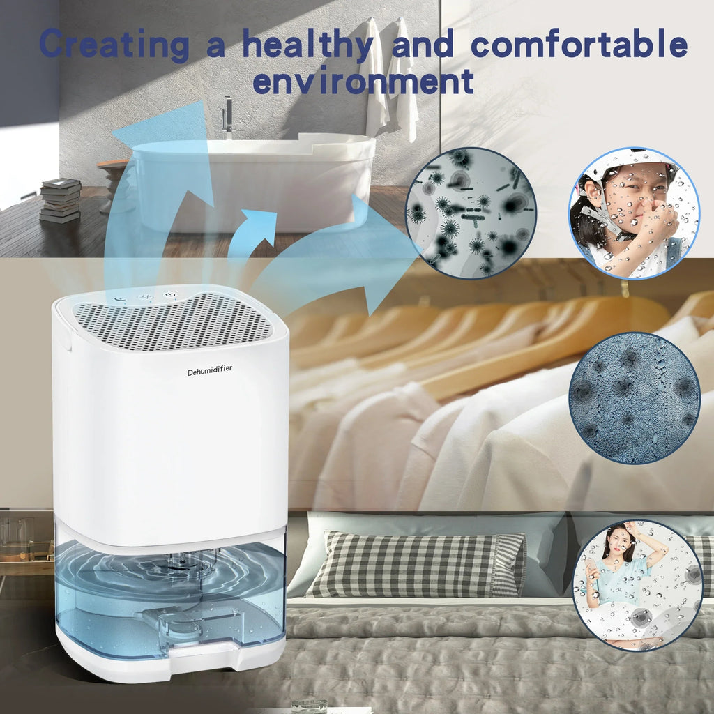 Small Dehumidifier for Bedroom and Room with 1000ml Tank Night Light and Air Purifier - Image 4