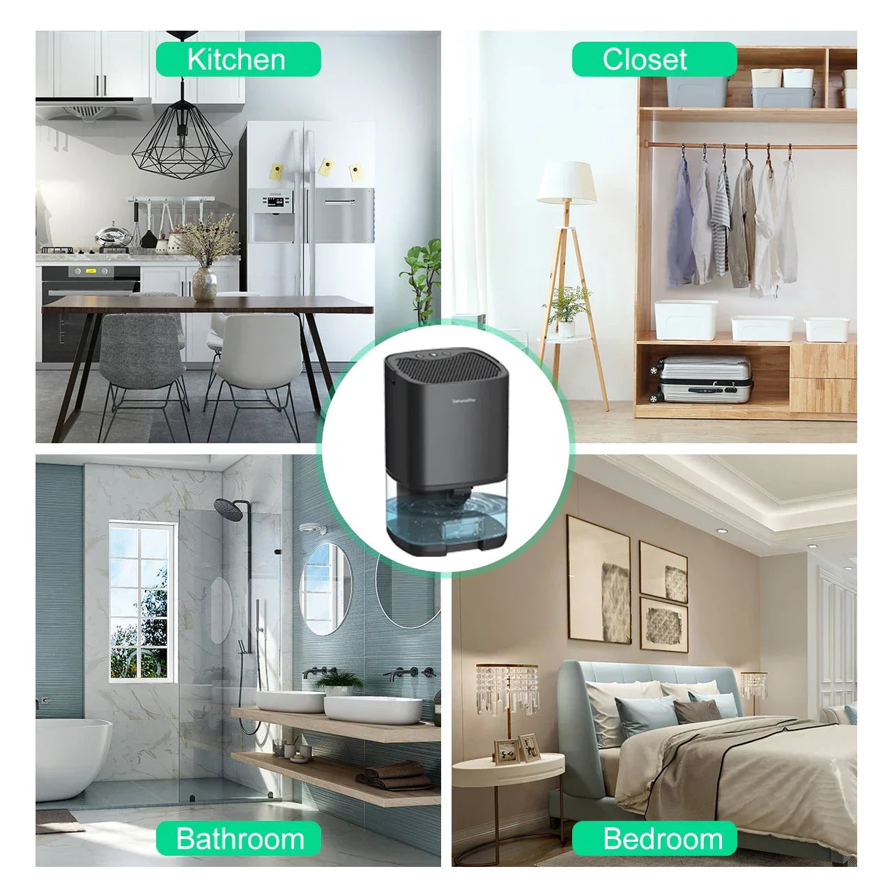 Small Dehumidifier for Bedroom and Room with 1000ml Tank Night Light and Air Purifier - Image 8