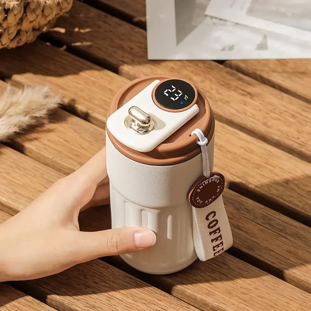 Smart Insulated Stainless Steel Travel Mug with LED Temperature Display and 450ml Capacity - Image 1