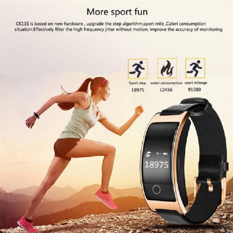 Smartwatch Fitness Tracker Watch Activity Leather Waterproof Heart Rate - Image 4