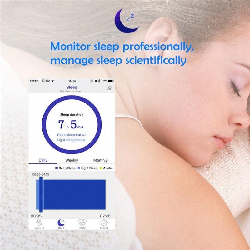 Smartwatch Fitness Tracker Watch Activity Leather Waterproof Heart Rate - Image 6
