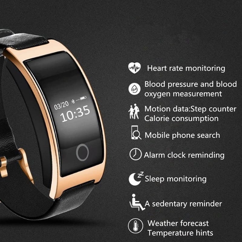 Smartwatch Fitness Tracker Watch Activity Leather Waterproof Heart Rate - Image 7