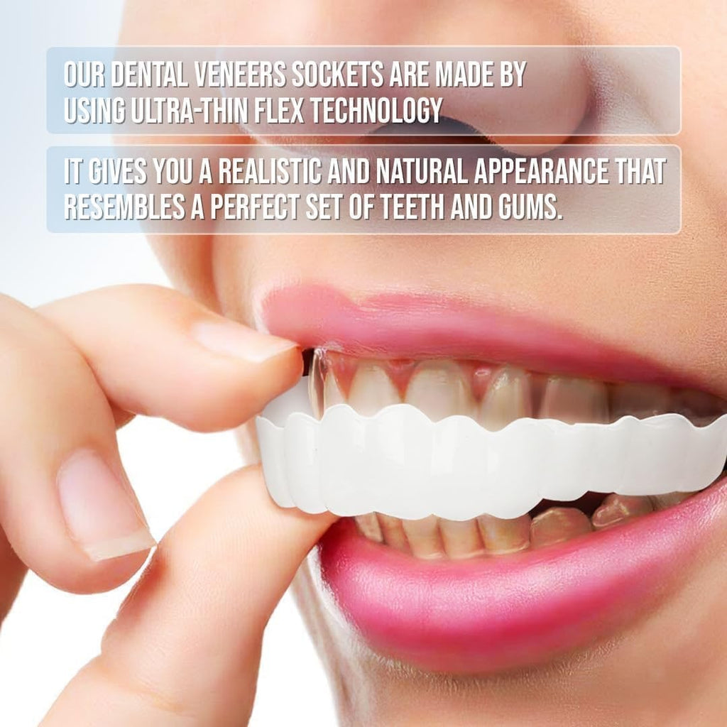 Snap on Veneers Cosmetic Dental Temporary Flexible Plastic Upper Lower - Image 4