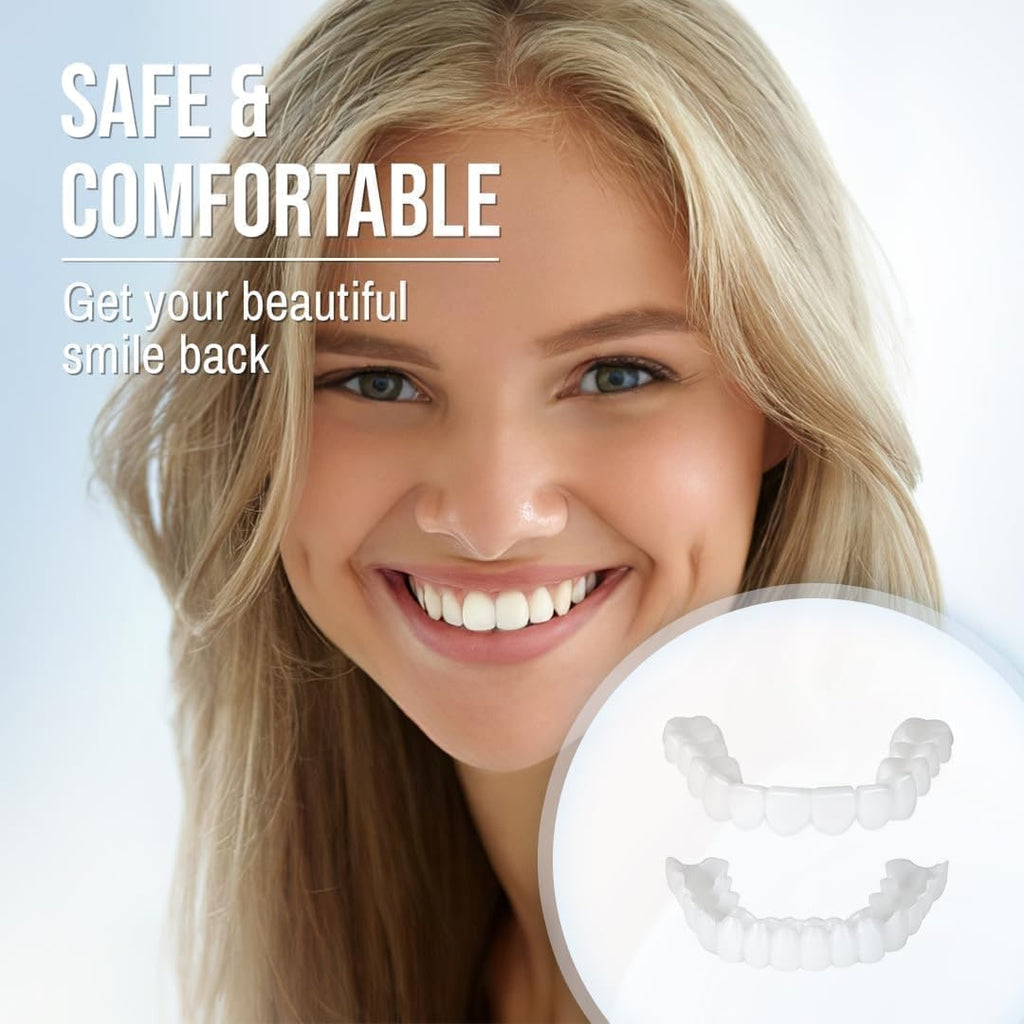 Snap on Veneers Cosmetic Dental Temporary Flexible Plastic Upper Lower - Image 5