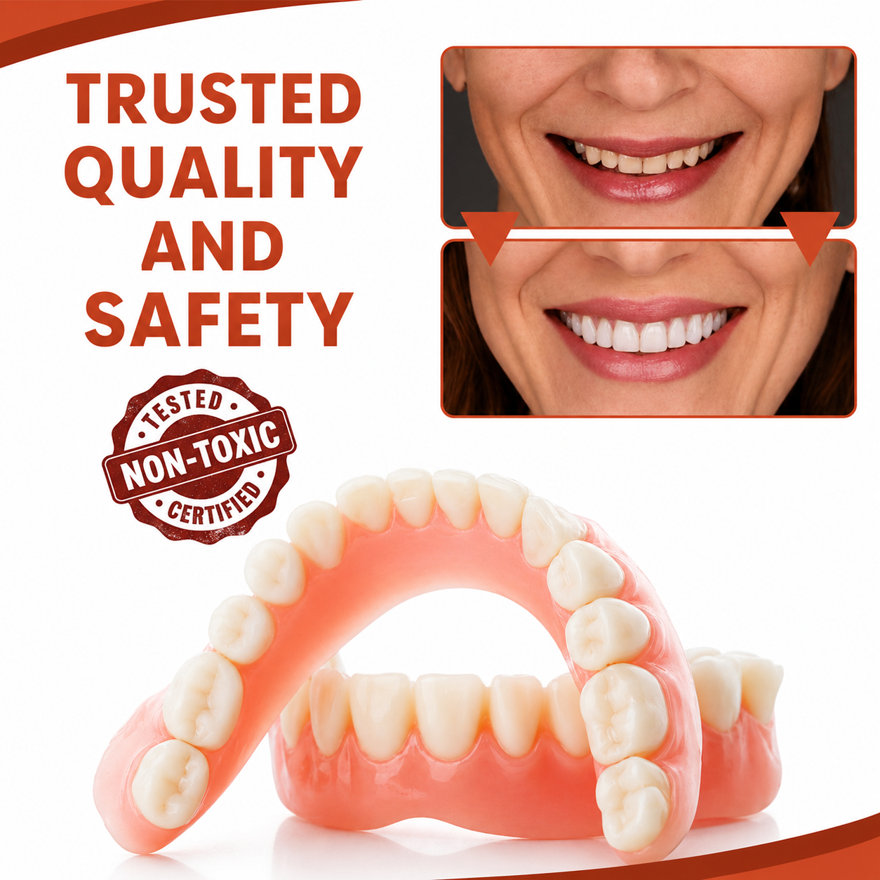 Snap on Veneers Temporary Tooth Moldable Fake Teeth Upper Lower - Image 2