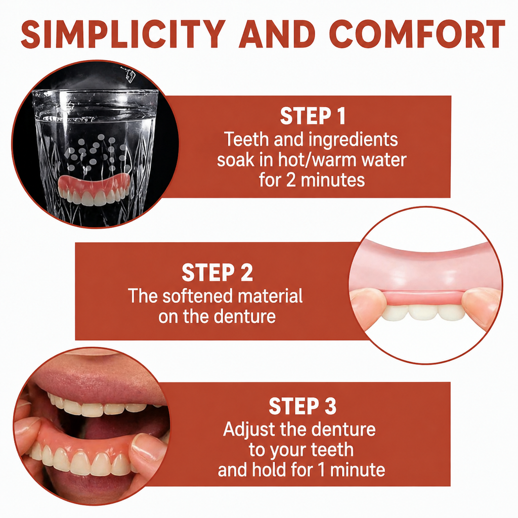 Snap on Veneers Temporary Tooth Moldable Fake Teeth Upper Lower - Image 4